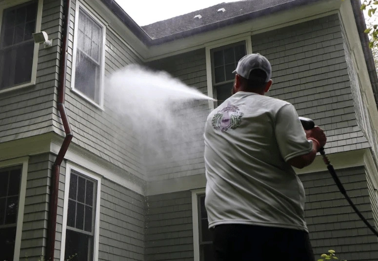 Commercial pressure washing service by Willowick Power Washing at Willowick business